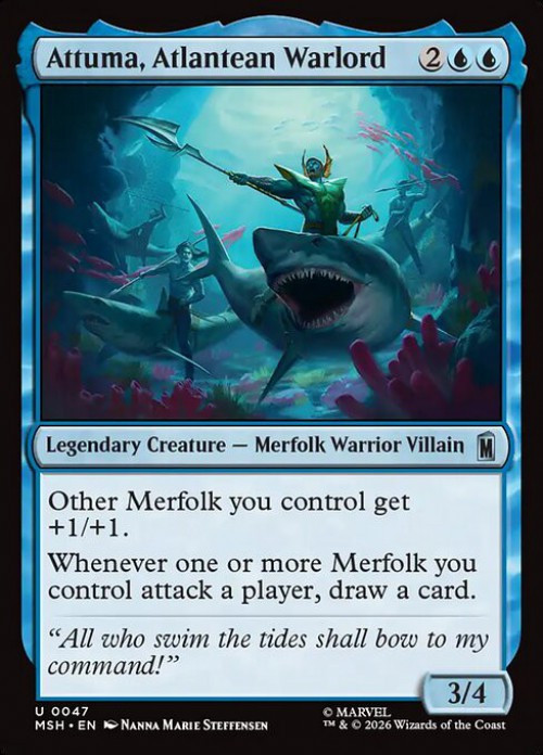 MtG Marvel Super Heroes Uncommon Attuma, Atlantean Warlord #47、ToyWiz、kayou
