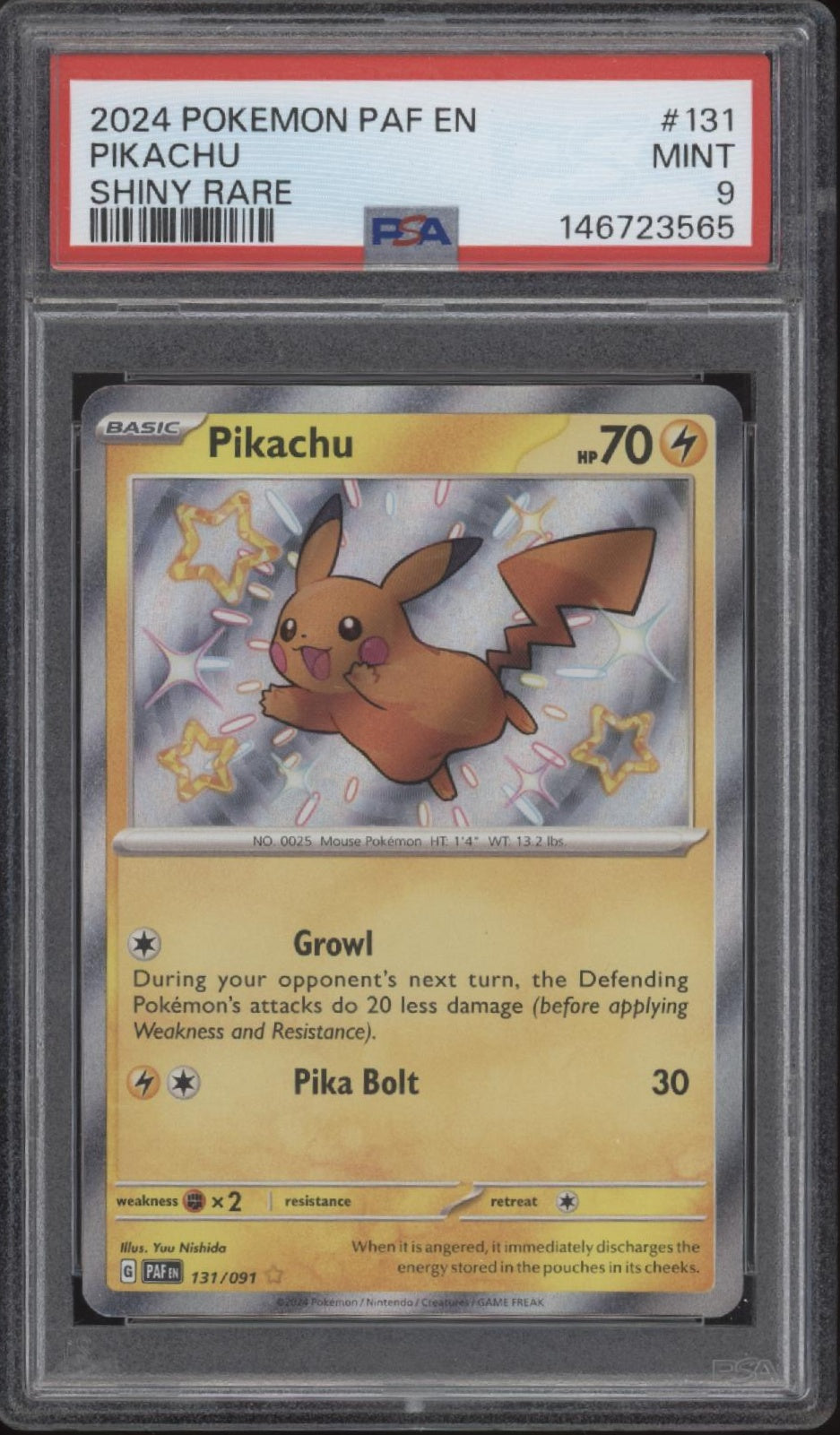 Pikachu Pokemon Paldean Fates Shiny Rare #131 PSA 9、Collector Store LLC Gaming、kayou