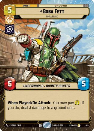 Boba Fett - For a Price (Hyperspace) (478) - A Lawless Time、Fantasy Flight Games、kayou