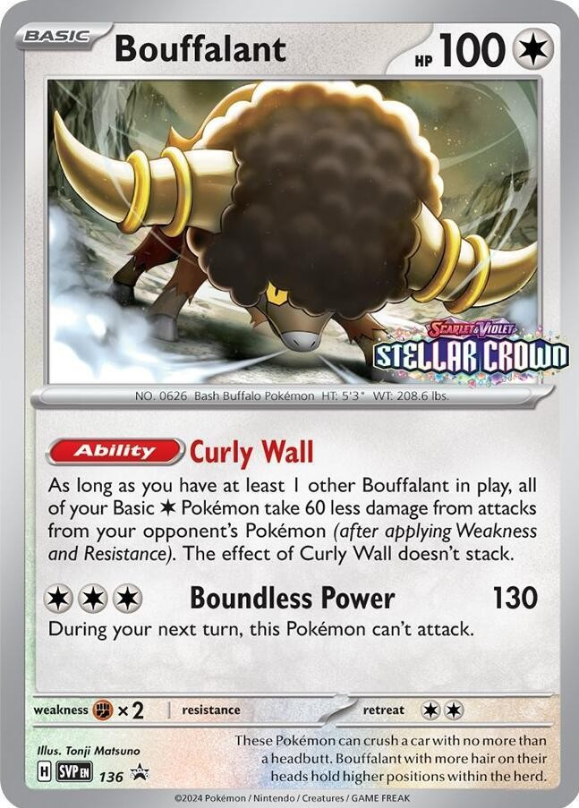 Pokemon Scarlet & Violet Bouffalant Holo Promo SVP136 Promo、ToyWiz、kayou