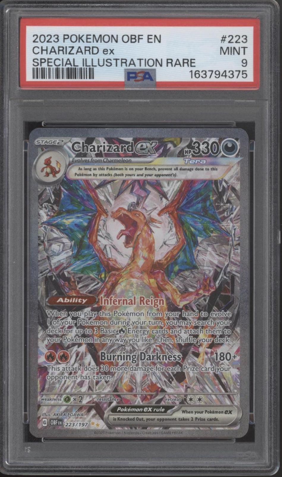 Charizard ex Pokemon Obsidian Flames Special Illustration Rare #223 PSA 9、Collector Store LLC Gaming、kayou