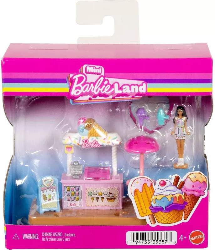 Mini BarbieLand Ice Cream Stand 1.5-Inch Mini Playset、ToyWiz、kayou