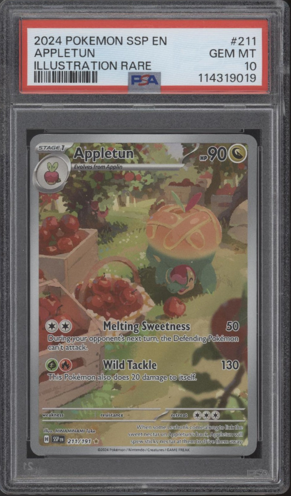 Appletun Pokemon Surging Sparks Illustration Rare #211 PSA 10、Collector Store LLC Gaming、kayou
