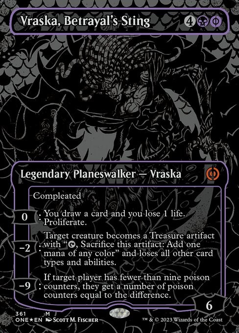 MtG Phyrexia: All Will Be One Mythic Rare Vraska, Betrayal's Sting #361 Oilslick Foil、ToyWiz、kayou