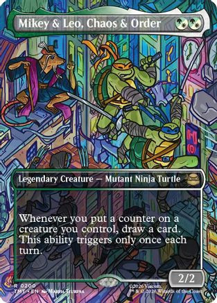 Mikey & Leo, Chaos & Order (Borderless) (TMT-200) - Teenage Mutant Ninja Turtles Foil、Wizards of the Coast、kayou