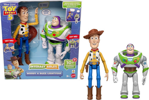 Disney / Pixar Toy Story 5 Interactables Woody & Buzz Lightyear 11-Inch Talking FIgure 2-Pack、ToyWiz、kayou