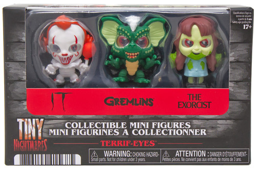 Tiny Nightmares Terrif-Eyes Pennywise, Regan & Gremlin Collectible Figure 3-Pack、ToyWiz、kayou