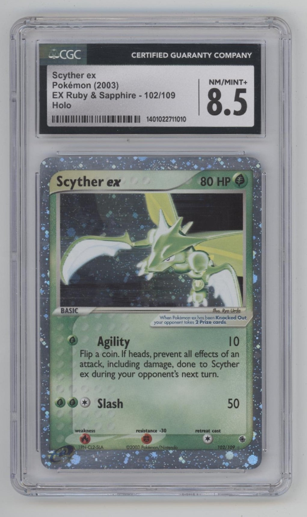 Scyther ex Pokemon EX Ruby & Sapphire Holo #102 CGC 8.5、Collector Store LLC Gaming、kayou