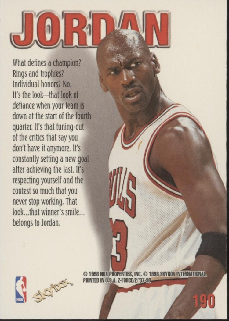 Michael Jordan 1997-98 Skybox Z Force Zuperman #190、Collector Store LLC、kayou