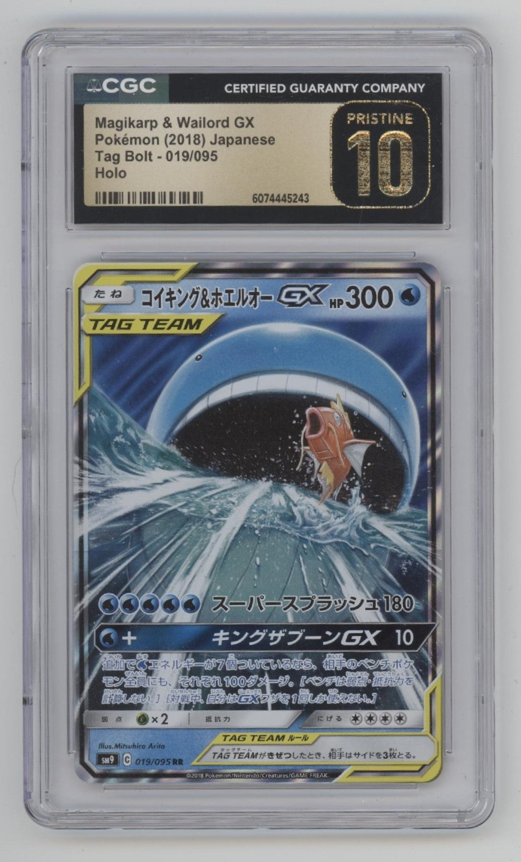 Magikarp & Wailord GX Pokemon Tag Bolt Holo Japanese #019 CGC 10 Pristine、Collector Store LLC Gaming、kayou
