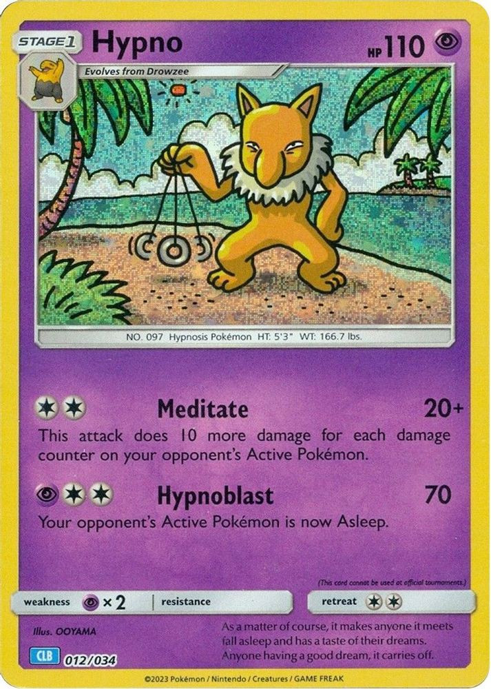 Pokemon Trading Card Game Classic Classic Collection Hypno #12 CLB、ToyWiz、kayou
