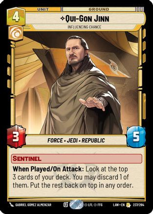 Qui-Gon Jinn - Influencing Chance (237/264) - A Lawless Time、Fantasy Flight Games、kayou