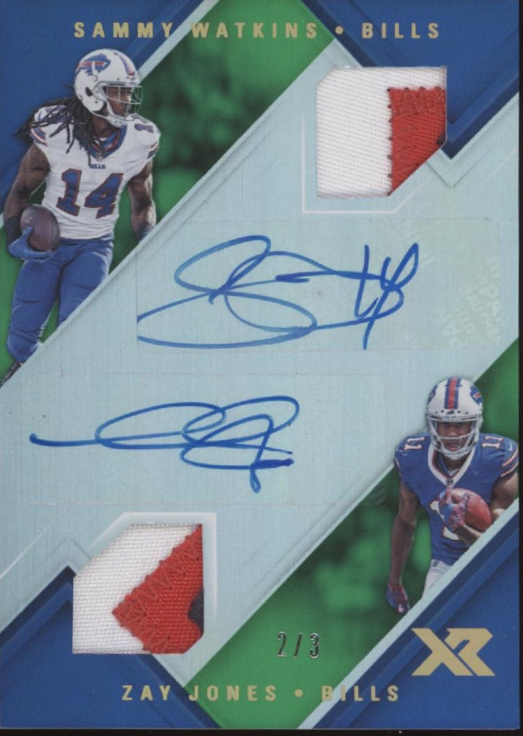 Sammy Watkins / Zay Jones 2017 Panini Xr Dual Swatch Autos 2/3 #DAS-SZ、Collector Store LLC、kayou