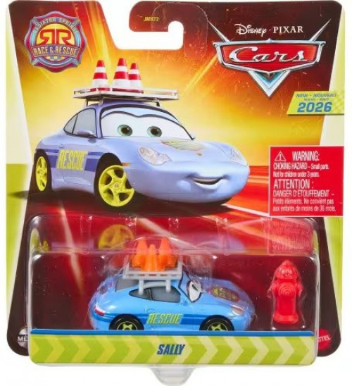 Disney / Pixar Cars Metal Race & Rescue Sally Diecast Car with Cones & Hydrant、ToyWiz、kayou