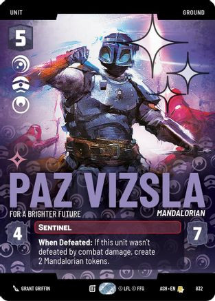 Paz Vizsla - For a Brighter Future (Prestige Foil) (832) - Ashes of the Empire Foil、Fantasy Flight Games、kayou