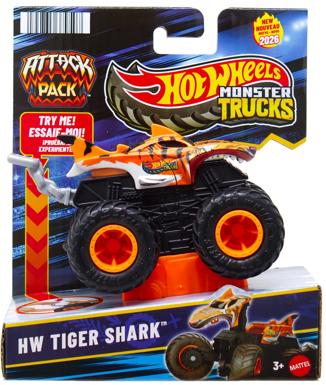 Hot Wheels Monster Trucks Attack Pack Tiger Shark Vehicle、ToyWiz、kayou