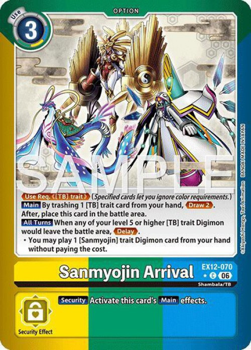 Digimon Trading Card Game Digital World Shambala Common Sanmyojin Arrival EX12-070 Limited Foil、ToyWiz、kayou
