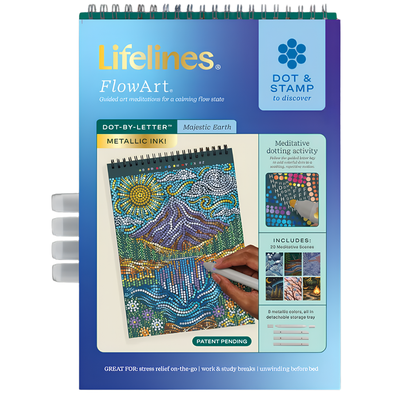 Lifelines FlowArt: Dot-By-Letter - Majestic Earth (Metallic Ink)、Lifelines、kayou