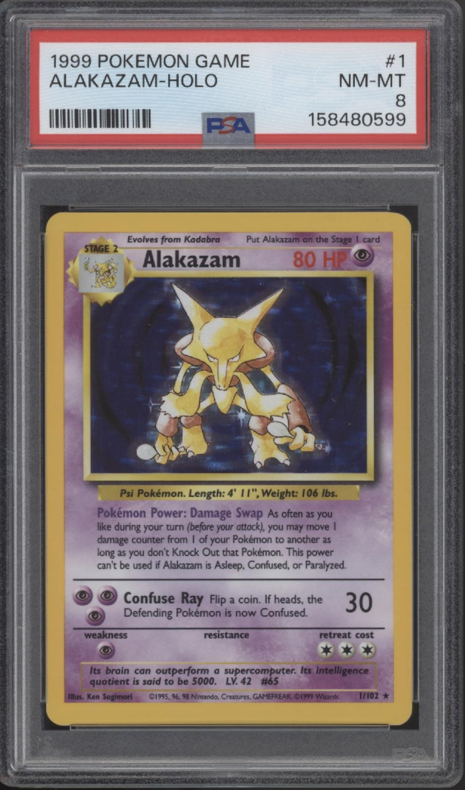 Alakazam Pokemon Base Set Holo #1 PSA 8、Collector Store LLC Gaming、kayou