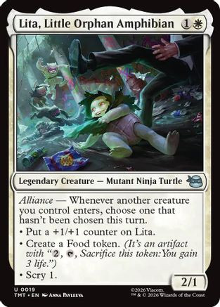 Lita, Little Orphan Amphibian (TMT-019) - Teenage Mutant Ninja Turtles Foil、Wizards of the Coast、kayou