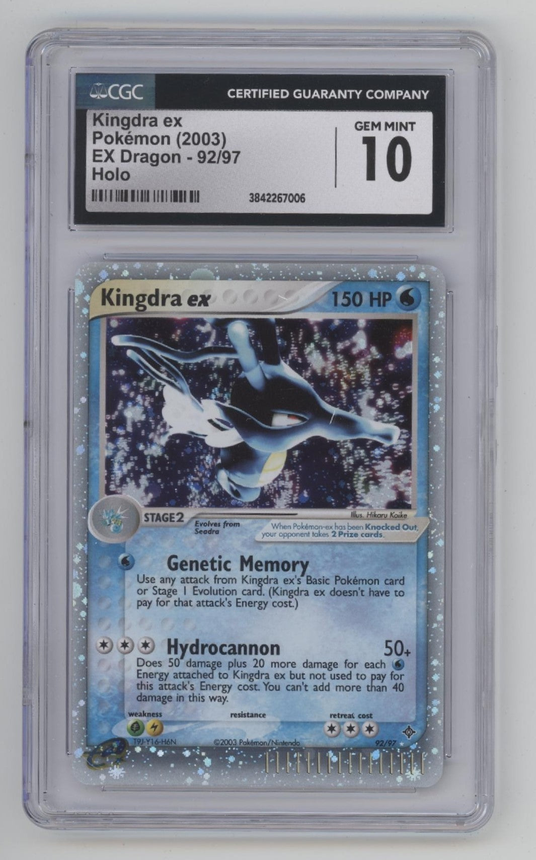 Kingdra ex Pokemon EX Dragon Holo #92 CGC 10、Collector Store LLC Gaming、kayou