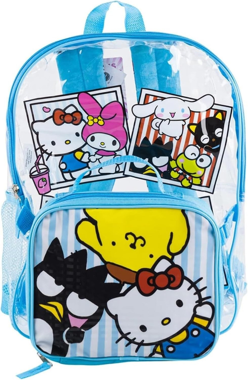 Sanrio Hello Kitty & Friends 16-Inch Transparent Backpack with Lunch Box、ToyWiz、kayou
