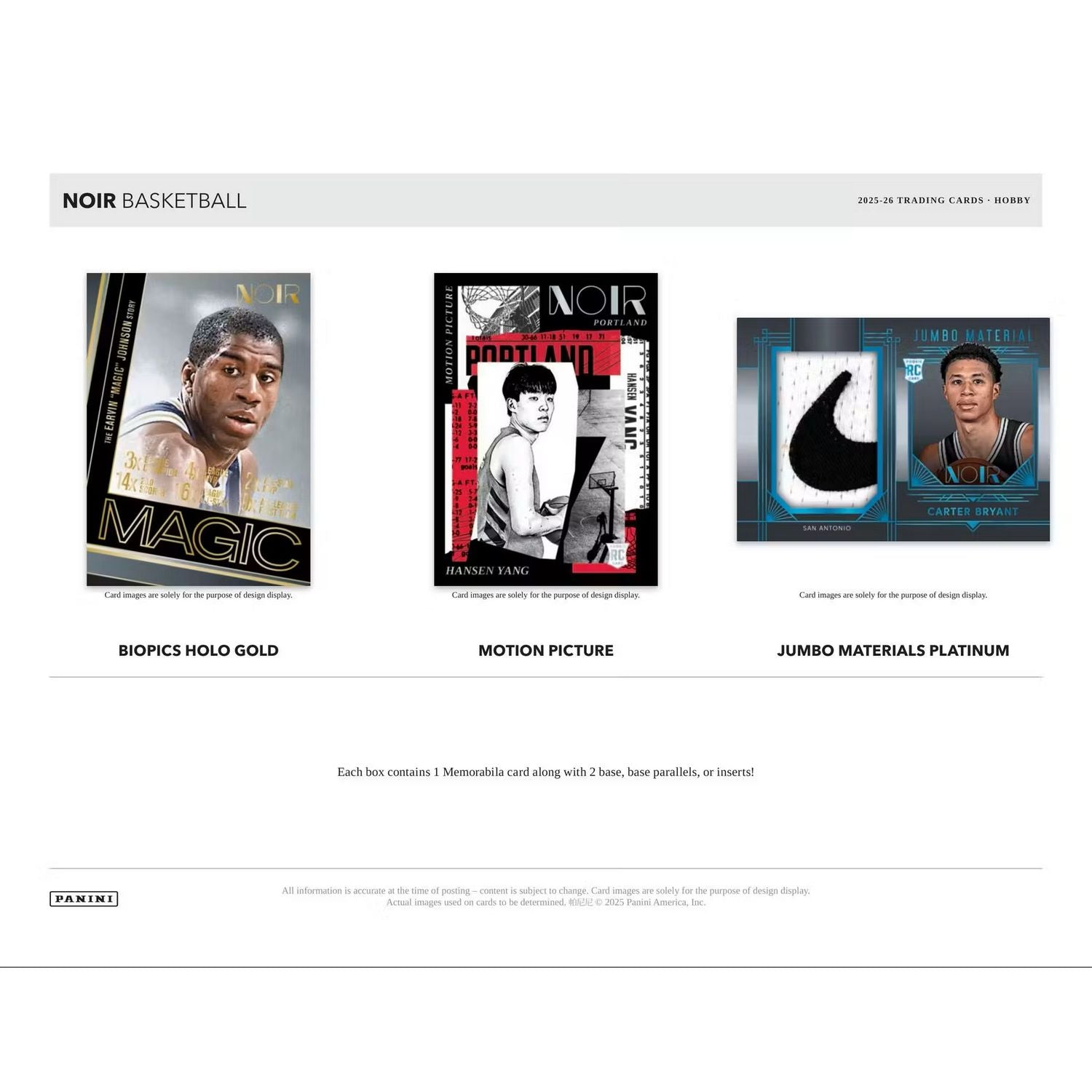 2025-26 Panini Noir Basketball Hobby Box、Panini、kayou