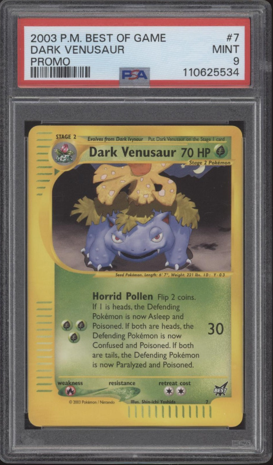 Dark Venusaur Pokemon Best of Game Promo #7 PSA 9、Collector Store LLC Gaming、kayou