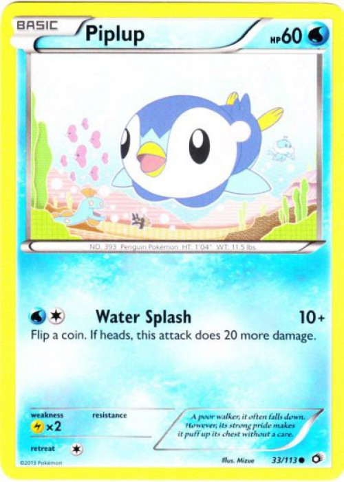 Pokemon Black & White Legendary Treasures Common Piplup #33 Reverse Holo、ToyWiz、kayou