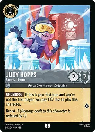 Judy Hopps - Snowball Patrol (194/204) - Winterspell Cold Foil、Ravensburger、kayou