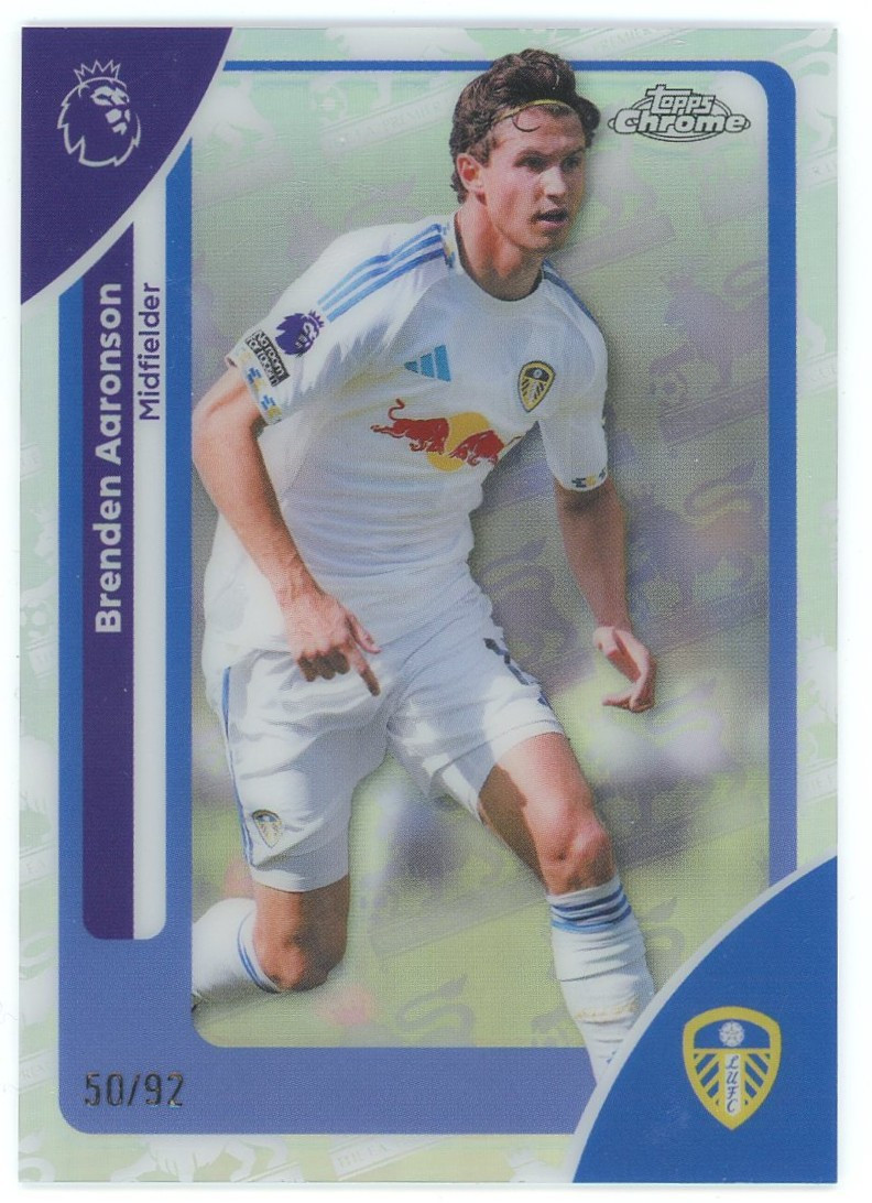 Soccer 2026 Topps Chrome Premier League 50/92 Brenden Aaronson、ToyWiz、kayou