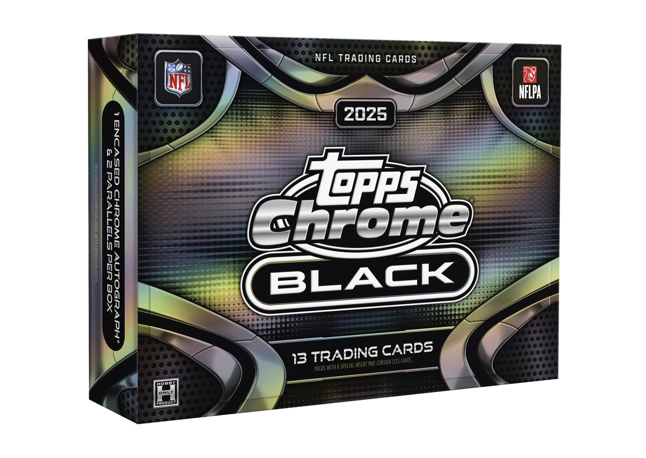 NFL Topps 2025 Chrome Black Football Trading Card HOBBY Box 2 Packs、ToyWiz、kayou