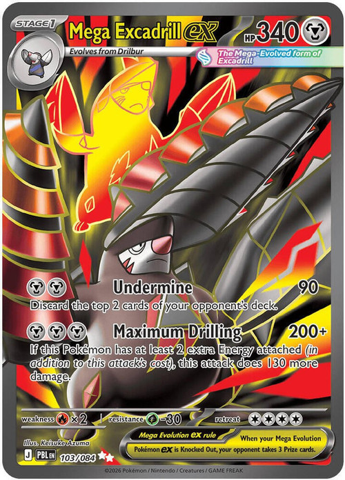 Pokemon Trading Card Game Mega Evolution Pitch Black Ultra Rare Mega Excadrill ex - 103/084 #103、ToyWiz、kayou