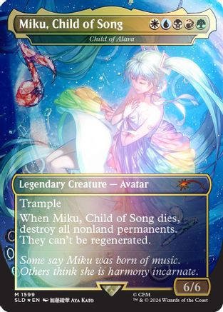 Miku, Child of Song - Child of Alara (Rainbow Foil) (SLD-1599) - Secret Lair Drop Series Foil、Wizards of the Coast、kayou