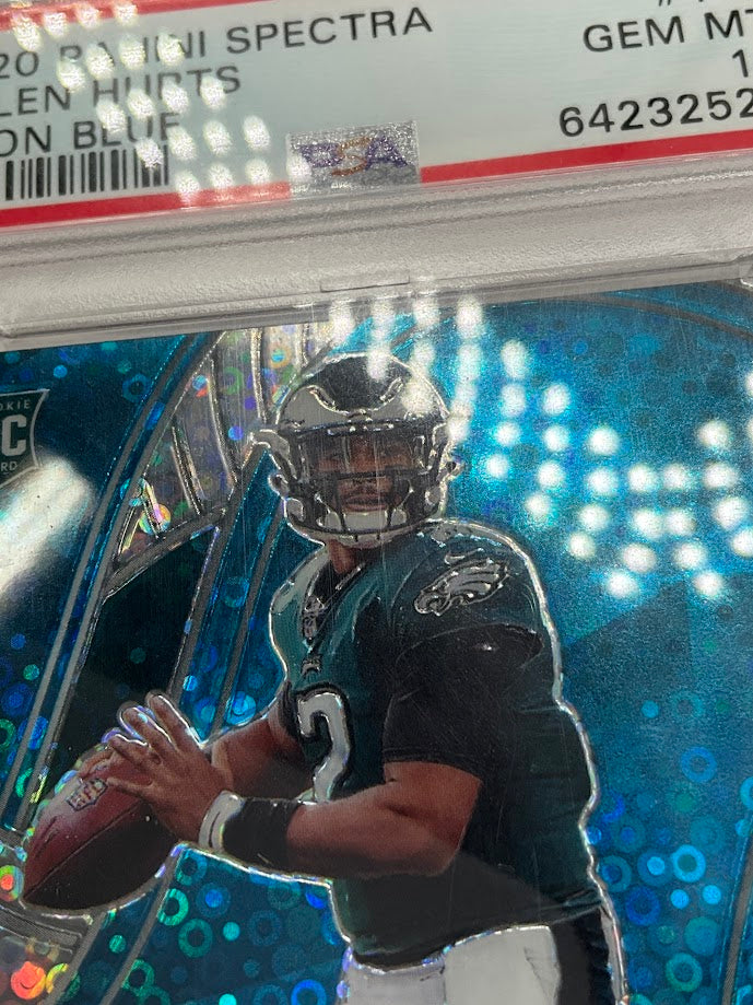 Jalen Hurts 2020 Panini Spectra Neon Blue No Hubble Prizm RC 57/60 #149 PSA 10、Collector Store LLC、kayou