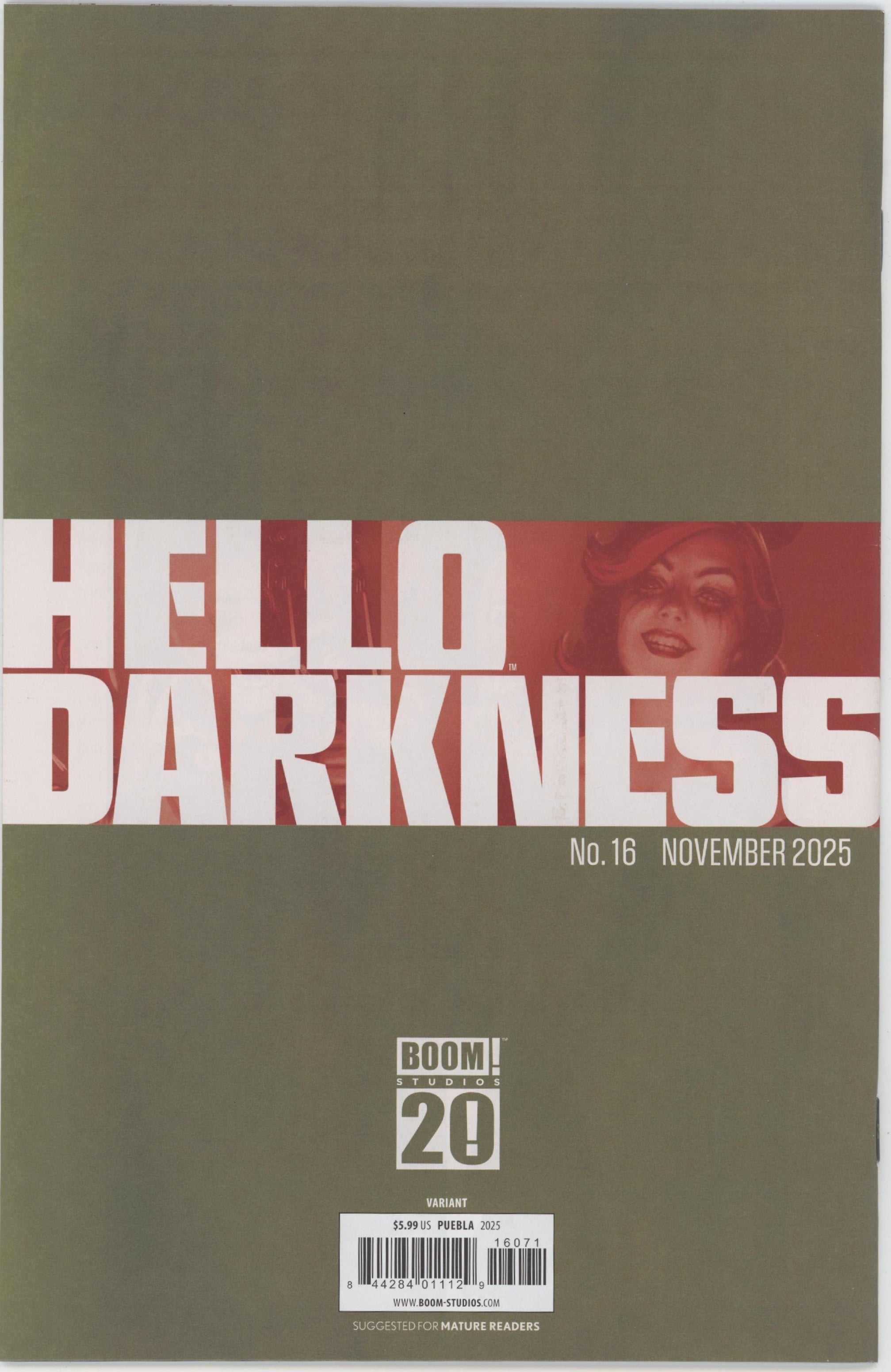 Hello Darkness #16 E 1 in 10 Variant Edition (Full Art, Puebla)、BOOM! Studios、kayou