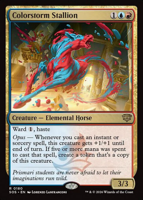 MtG Secrets of Strixhaven Rare Colorstorm Stallion #180、ToyWiz、kayou