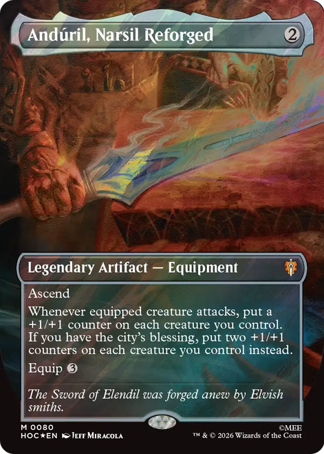 Andúril, Narsil Reforged (Borderless Art Surge Foil) | The Hobbit Commander、Magic: The Gathering、kayou