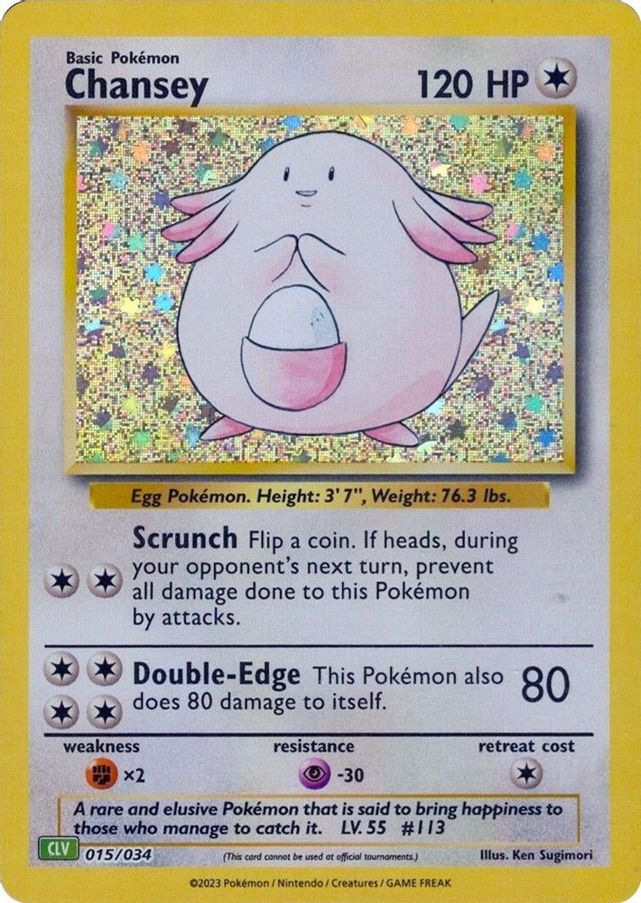 Pokemon Trading Card Game Classic Classic Collection Chansey #15 CLV、ToyWiz、kayou