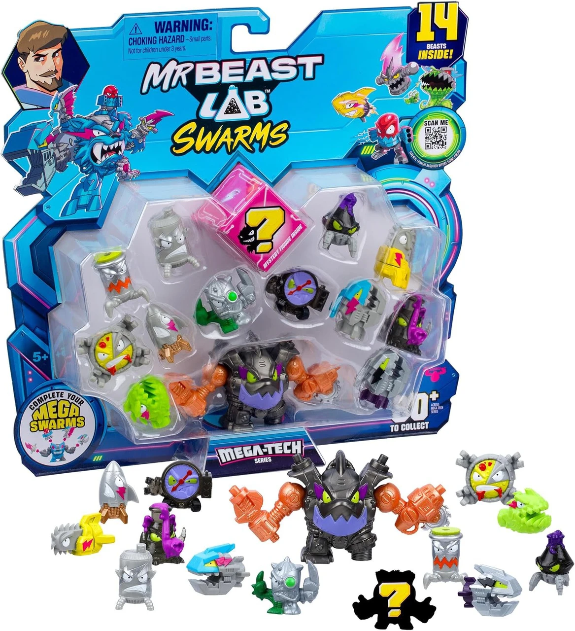 MrBeast Lab Swarms Mega-Tech Series Scream Punk Mini Figure 14-Pack、ToyWiz、kayou