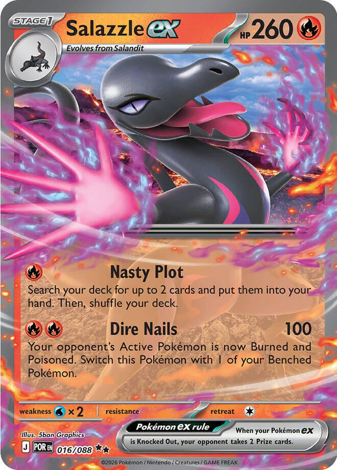 Pokemon Trading Card Game ME03: Perfect Order Double Rare Salazzle ex #16、ToyWiz、kayou