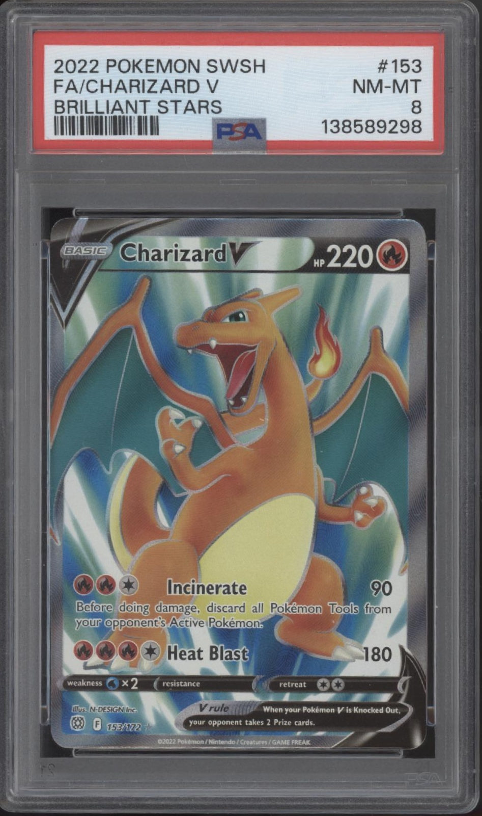 Charizard V Pokemon Brilliant Stars Full Art #153 PSA 8 #1、Collector Store LLC Gaming、kayou
