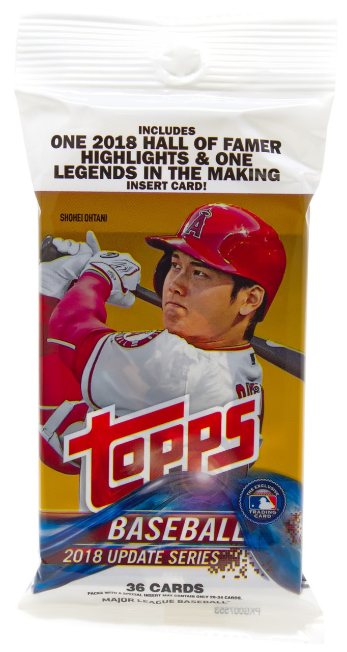 MLB Topps 2018 Update Series Baseball Trading Card VALUE Pack 36 Cards、ToyWiz、kayou