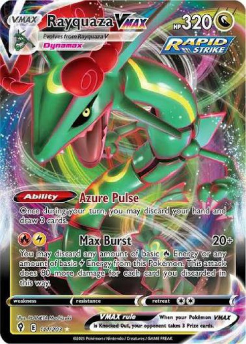 Pokemon Trading Card Game Sword & Shield Evolving Skies Ultra Rare Rayquaza VMAX #111 Oversized、ToyWiz、kayou