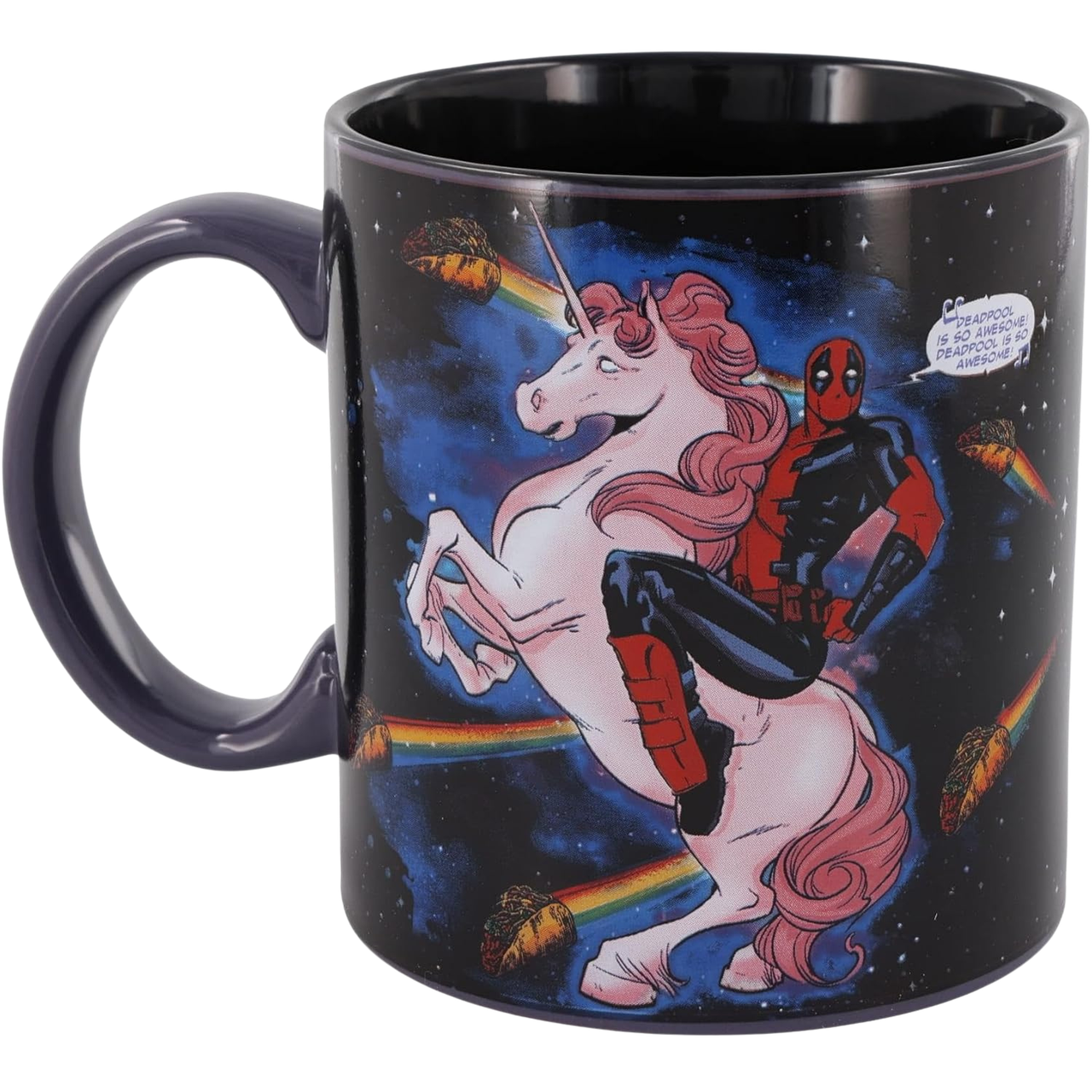 Deadpool: Tacos Unicorn in Space - Ceramic Mug (20oz)、Silver Buffalo、kayou
