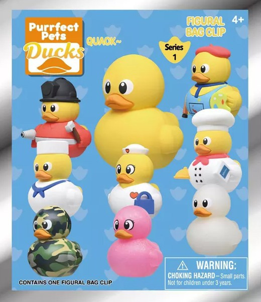 3D Figural Bag Clip Yellow Ducks Series 1 Mystery Pack 1 RANDOM Figure、ToyWiz、kayou