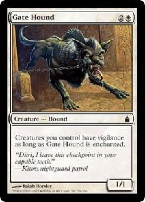 MtG Trading Card Game Ravnica: City of Guilds Common Gate Hound #19、ToyWiz、kayou