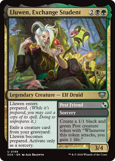 Lluwen, Exchange Student // Pest Friend (Foil) | Secrets of Strixhaven、Magic: The Gathering、kayou