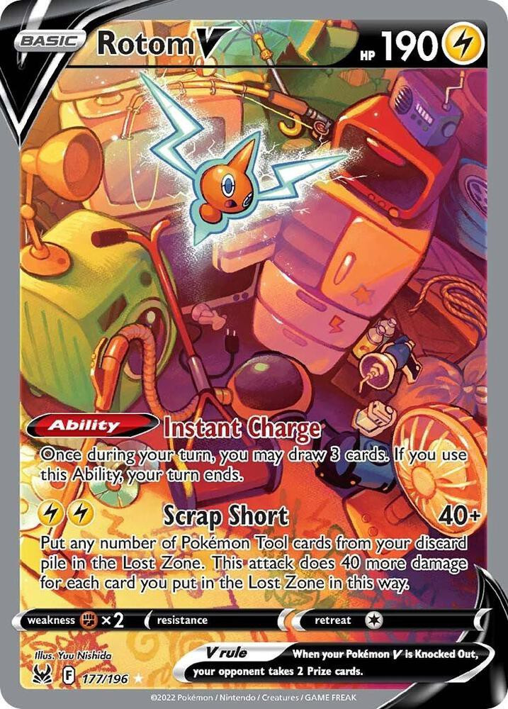 Pokemon Trading Card Game Lost Origin Ultra Rare Rotom V #177 Damaged、ToyWiz、kayou