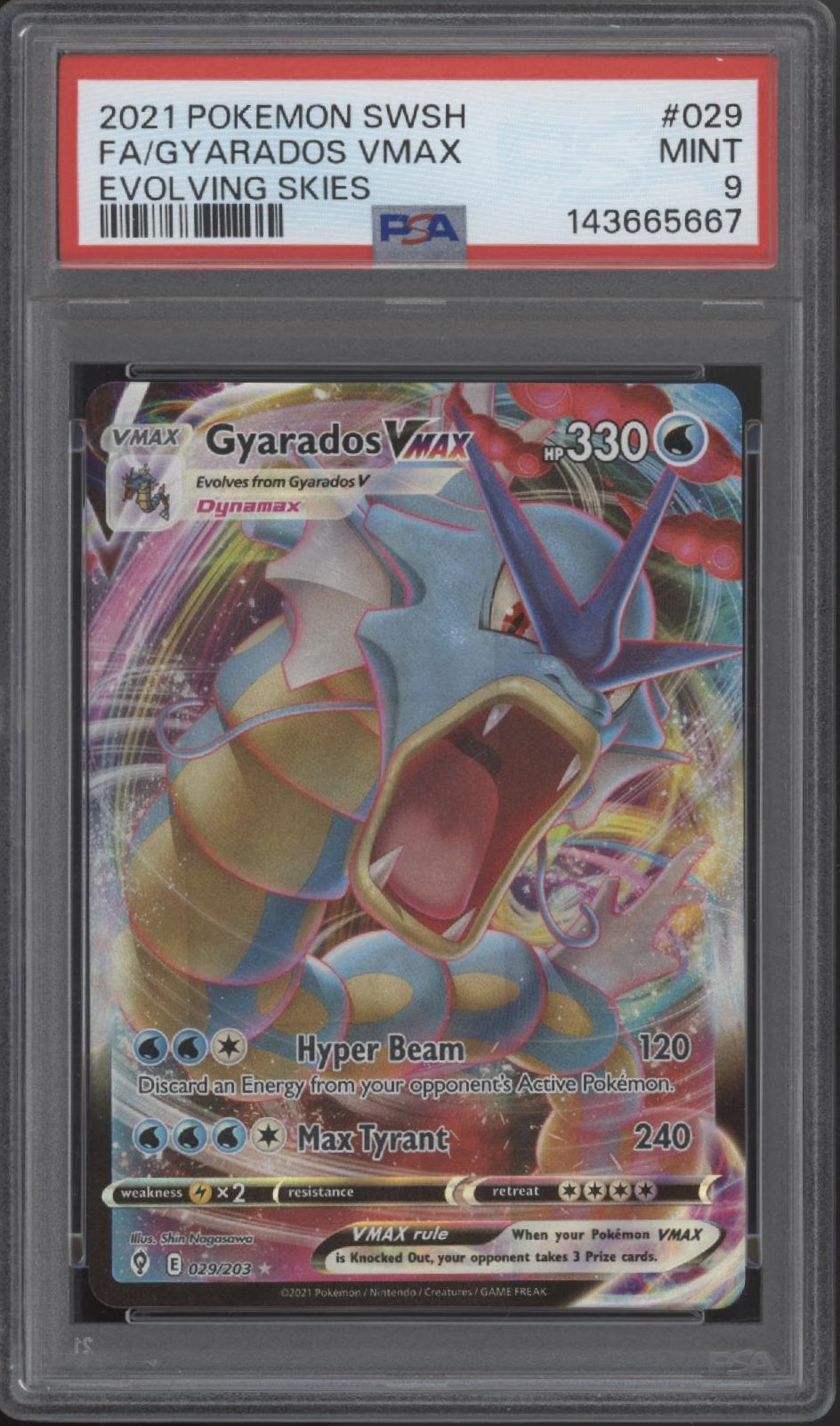 Gyarados VMAX Pokemon Evolving Skies Full Art #029 PSA 9、Collector Store LLC Gaming、kayou